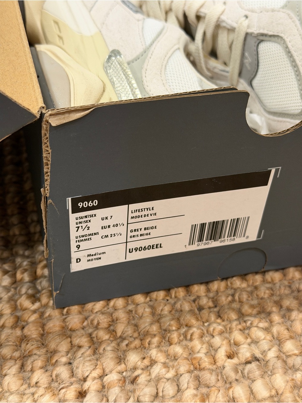 New Balance 9060 Sea Salt/Concrete Sneakers - Picture 2 of 6